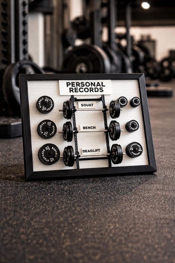 3D Printed PR Board Fitness Tracker | Squat Bench Deadlift Weight Plate Magnets