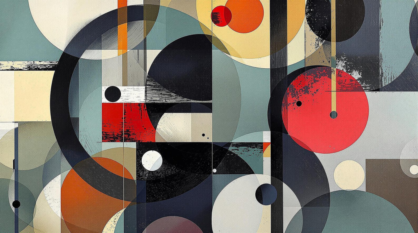 Bauhaus Geometric Art Print, Mid Century Modern Wall Art, Abstract ...