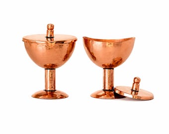 Pure Copper Eye Wash Cups,Handmade Ayurvedic Netra Shudhi Cleansing Set (Set of 2)