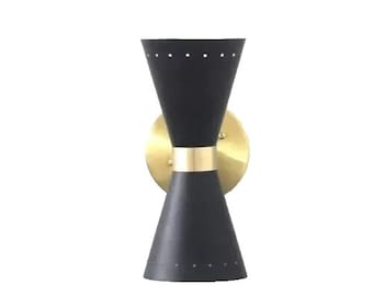 Aplique de pared moderno de mediados de siglo hecho a mano, lámpara de pared de latón, regalo de Navidad para él, decoración del hogar