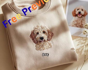 Sudadera personalizada bordada para mascotas, suéter con retrato de perro bordado, regalo personalizado para dueños de mascotas, regalo del Día de la Madre para mamás perrunas.