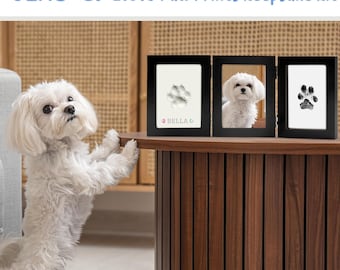 Kit para enmarcar huellas de mascotas personalizadas, recuerdo de arcilla y tinta, regalo conmemorativo personalizado