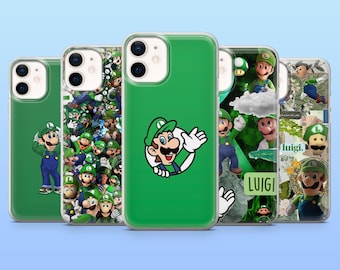Funda para teléfono Luigi, funda verde Mario para iPhone 17 Pro Max, 16, 16 Pro, 15, 14, 13, 12, Samsung S26, S25, A56, Pixel 10A, 9 Pro, 8