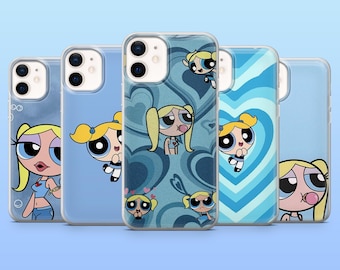 Bubbles Girl Mobilskal Powerpuff Skal för iPhone 17Pro Max, 16, 16Pro, 15, 14, 13, 12, Samsung S26, S25, A56, Pixel 10A, 9Pro, 8