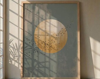 Abstraktes geometrisches Poster aus der Mitte des Jahrhunderts, Kreismuster