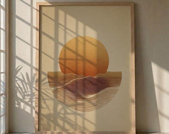 Retro Space Age Poster, Mid Century moderne Planetenkunst, Geometrisch Galaxie Druck, Boho Space