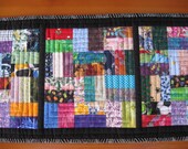 Table Runner Topper Scrappy Rectangles with Black FREE SHIPPING