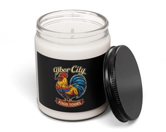 Vela de gallo de Ybor City, vela de soja de 9 oz / Pegatina de tours gastronómicos