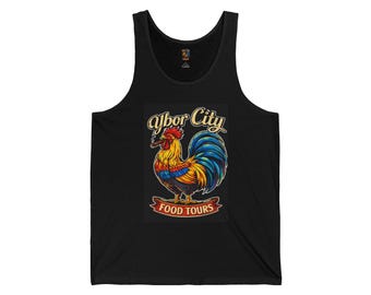 Camiseta sin mangas con estampado de gallo de Ybor City Food Tours / Camiseta de la excursión