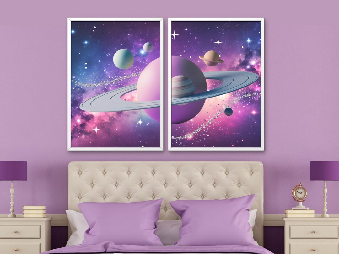 Cosmic Wall Art Set Printable | Celestial Prints | Outer Space Graphic ...
