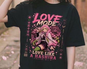 Love Like a Hashira Demon Slayer Shirt, Mitsuri Kanroji Official Tee, Coquette Anime Gift For Her, Comfort Colors Manga,Love Mode DSC Gift
