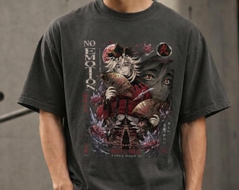Demon Slayer Shirt, Douma Upper Moon Two Anime Poster Tee, No Emotion Dark Aesthetic Graphic, Oversized Streetwear, Kimetsu Anime Gift