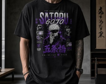Gojo Satoru Shirt, The Honored One Jujutsu Kaisen Tee, Premium JJK Gift, Comfort Colors Black, Unlimited Void Anime Shirt Men Women