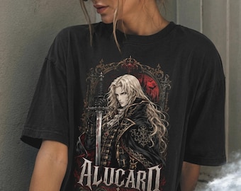 Alucard Castlevania Vampire Shirt | Comfort Colors Goth Clothing | Gothic Grunge Whimsigoth Clothes | Summerween Vampire Costume Tee