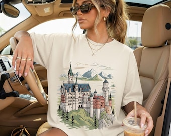 Neuschwanstein Castle Shirt,Germany Travel Gift, Fairy Tale Castle Tee, Europe Travel Shirt, Comfort Colors, Gift For Her, Wanderlust Tshirt
