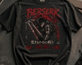 Berserk Guts Shirt, Anime Gym T Shirt, Guts Workout Shirt, Dark Anime Streetwear, Manga Shirt, Anime Gift for Men, Japanese Street Style