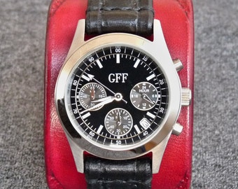 Montre-bracelet antiallergique, manchette de montre pour femme en cuir rouge, bracelet de montre rouge, montre-bracelet, montre-bracelet en cuir rouge