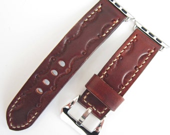 Vintage Brown Apple watch strap, Leather Watch Band, Series: Ultra, SE, 8, 7, 6, 5, 4, 3
