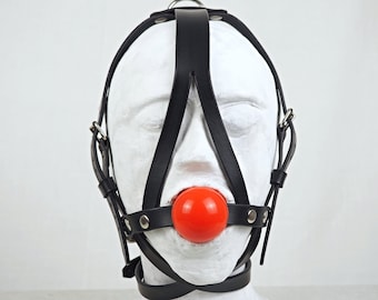 BDSM Harness with Silicone Ball Gag, Gag Harness, Bondage Restraint Sex Toys