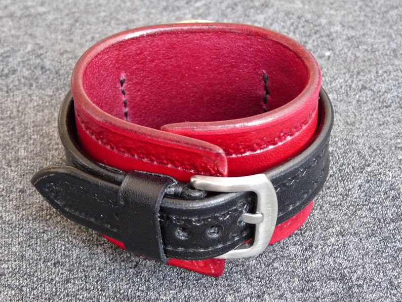 Montre-bracelet antiallergique, manchette de montre pour femme en cuir rouge, bracelet de montre rouge, montre-bracelet, montre-bracelet en cuir rouge image 4