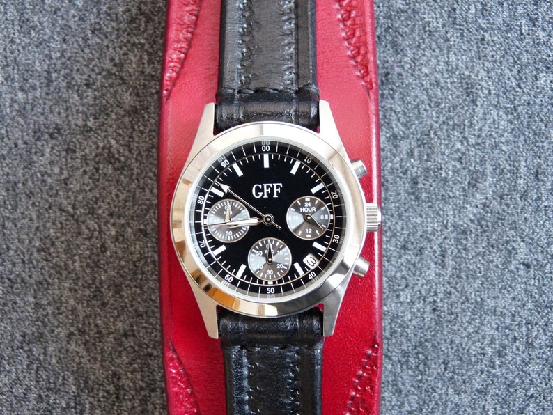 Montre-bracelet antiallergique, manchette de montre pour femme en cuir rouge, bracelet de montre rouge, montre-bracelet, montre-bracelet en cuir rouge image 2
