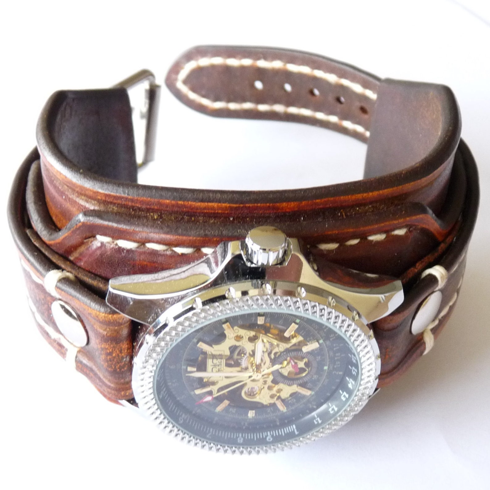 Leather Watch-brown Leather Watch-men Watch-leather Watch - Etsy