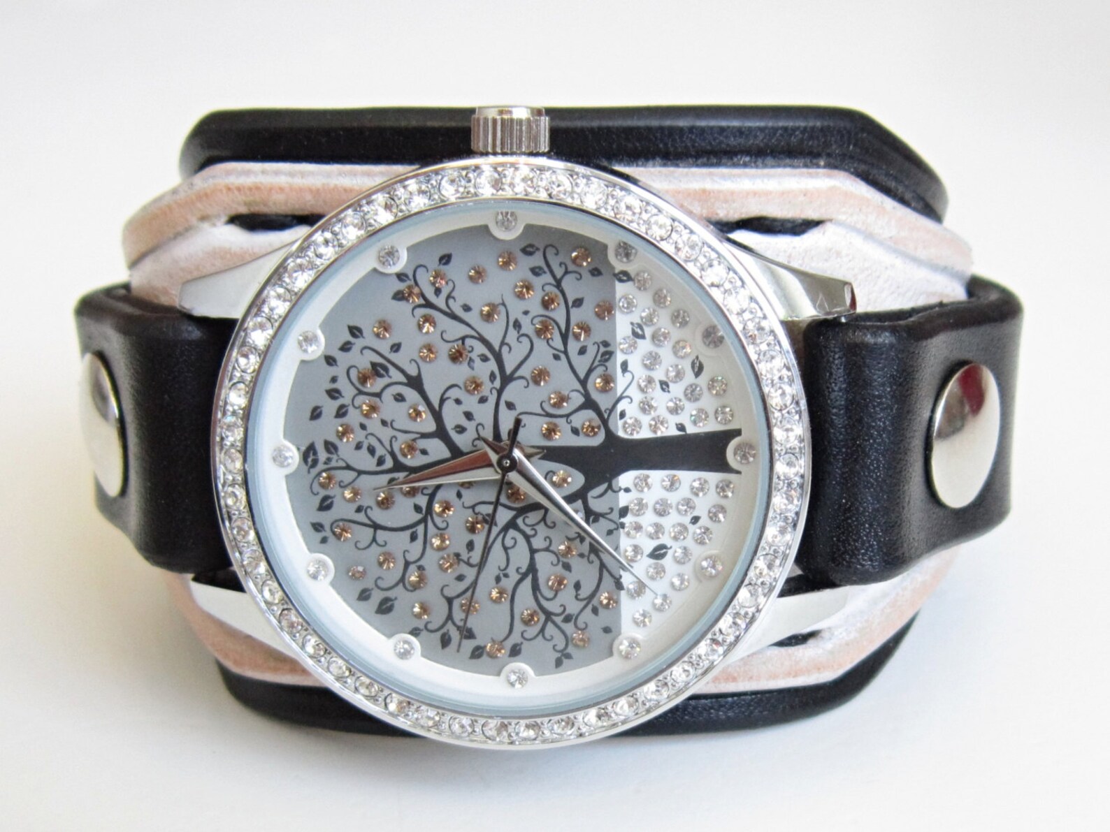 Crazy Leather watch Women wrist watch Women leather cuff Etsy