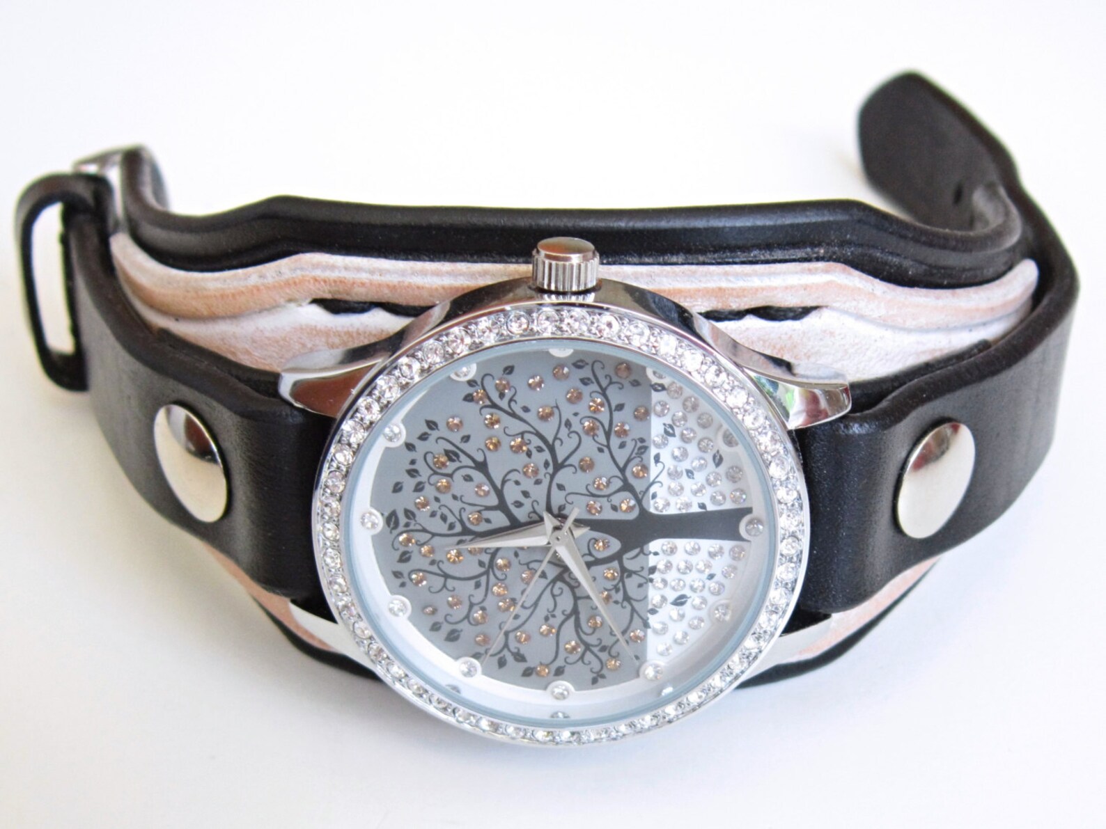 Crazy Leather watch Women wrist watch Women leather cuff Etsy