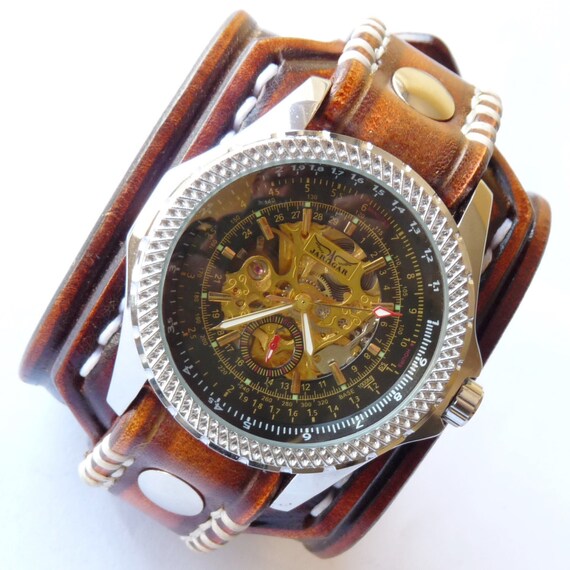 Vintage Mens Wrist Watch Leather Watch Men Special Gift for Etsy