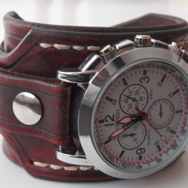 Vintage  Mens Leather Cuff Watch