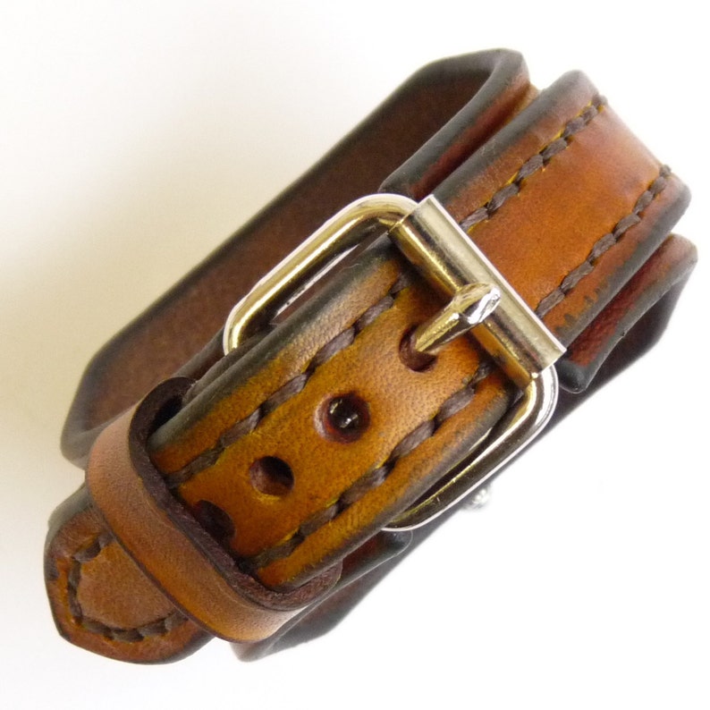 Vintage Watch, Women's Watch, Leather Bracelet Watch, Brown LeatherWatch image 4