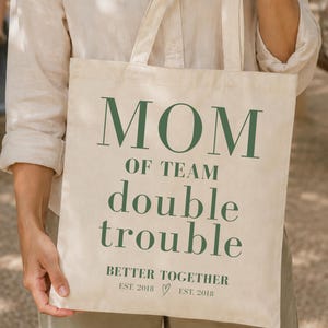 personalisierte Baumwolltasche  Double Trouble Mama- Baumwolltasche | Tragetasche | MOM BAG | double trouble| Zwillinge | Geschwister