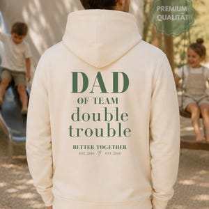 personalisierter Unisex Double Trouble DAD HOODIE in PREMIUM Qualität