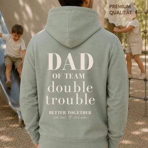 personalisierter Unisex Double Trouble DAD HOODIE in PREMIUM Qualität