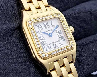 CARTIER Panthere De Quartz Diamond White Dial Ladies Watch Item No. WJPN0015