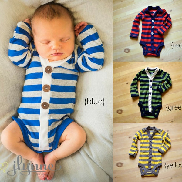 Two Baby Boy Cardigans - Newborn Size - Spring Photo Prop  -  Buy Two and SAVE!!