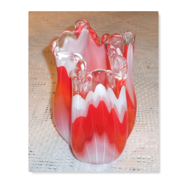Handkerchief Orange Glass Vase Etsy
