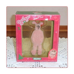 A Christmas Story Character Ralphie in Pink Bunny Suit Boxed Christmas Ornament