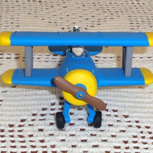 Retired Dept 56 5458-5 Original Snow Village "Blue Airplane" Boxed Village Accessory