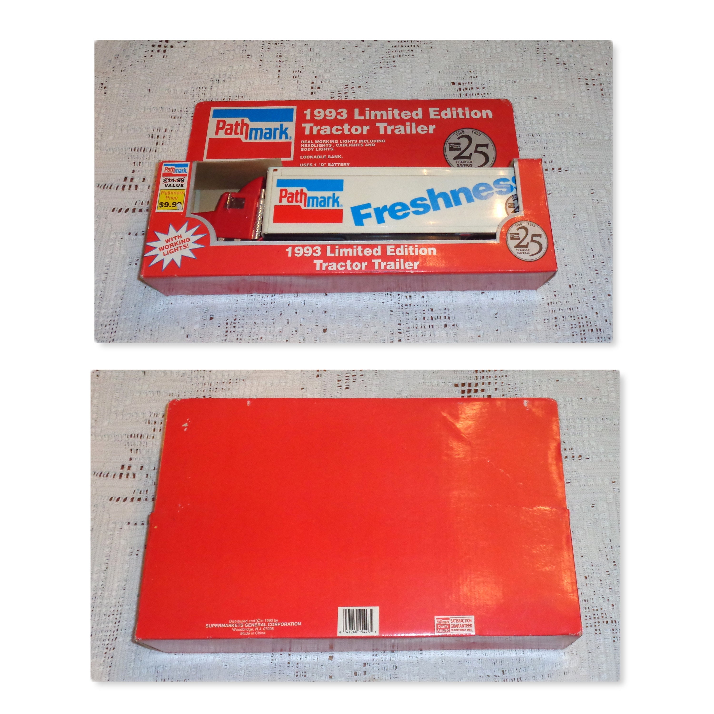 1993 Pathmark supermarket limited edition tractor trailer vehicle bank ...