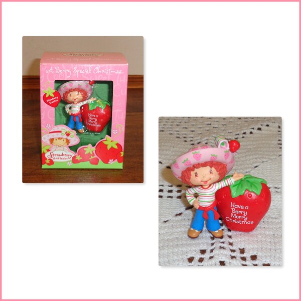 2003 AGC American Greetings Scented Strawberry Shortcake "Have A Berry Merry Christmas" Boxed Holiday Ornament