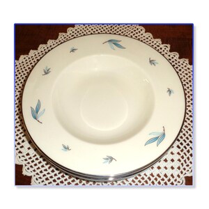 Set of 4 Syracuse China "CELESTE" Pattern Rim Soup Bowls
