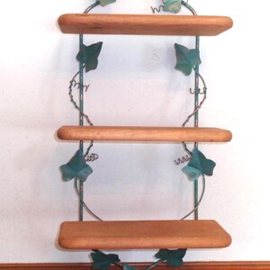 Home Interiors 3 Tier Wood & Metal Ivy Home Decor Hang Wall Display Shelf