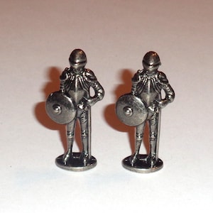 2 Miniature Metal Armor Knights Soldiers Collectible Mini Figures Figurines, Free Shipping