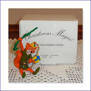 Rare HTF Grolier Disney &quot;Robin Hood&quot; Boxed Holiday Christmas Tree Ornament
