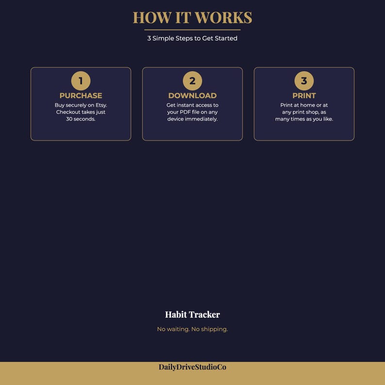 Minimalist Daily Habit Tracker Printable PDF | Goal Journal (instant ...