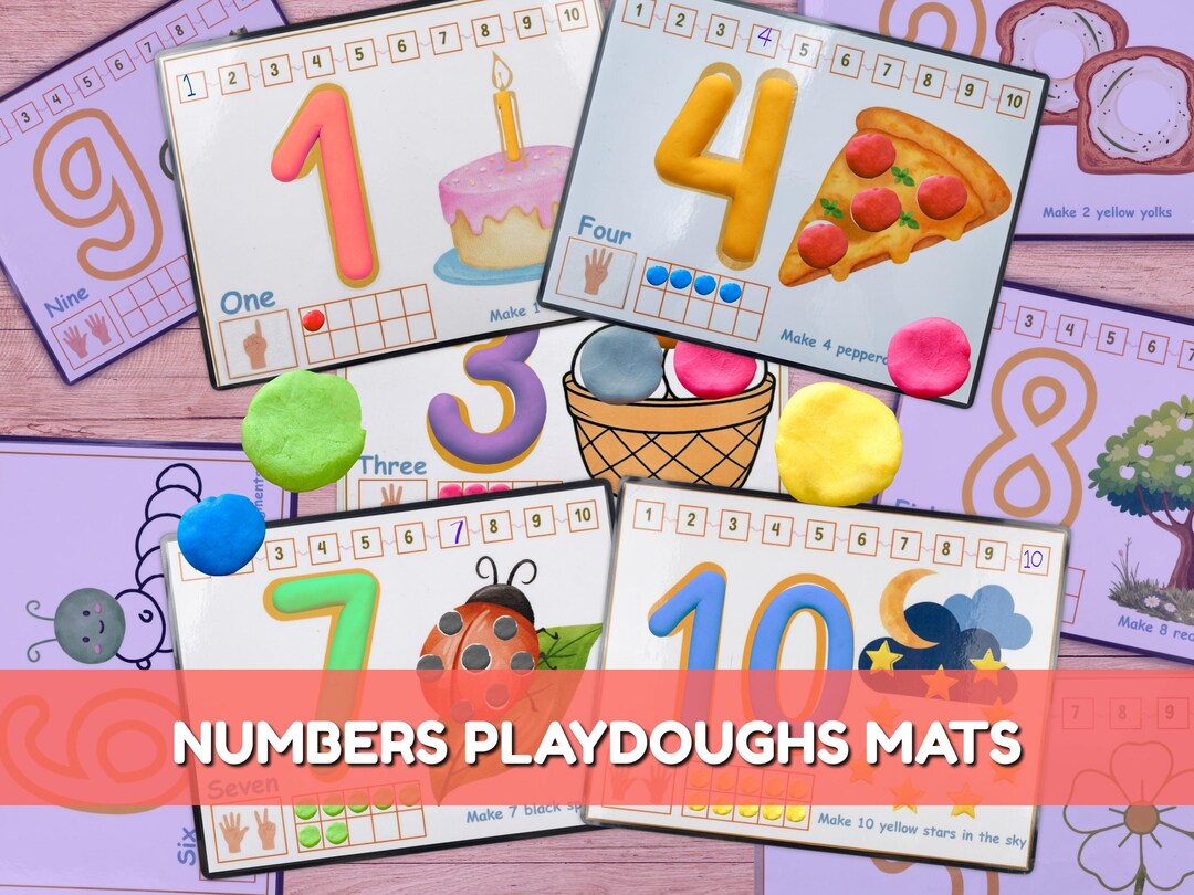 Number Playdough Mats Printable 1-10 | Counting Mats Preschool | Fine ...