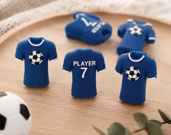 Sports Series：3D Football Jersey，Focus Beads ，Focal Beads，silicone beads，For beaded pens, pet collars, bracelets, and keychains; reusable.
