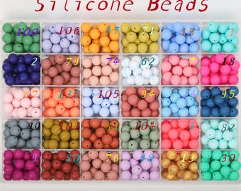 Silicone Beads for Pen Making 30 Colors Spherical Beads for Jewelry DIY Bulk Food Grade Non Toxic Round Beads for Keychain Craft Supplies
