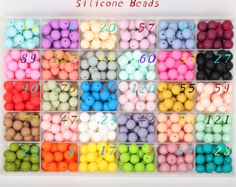 Silicone Beads for Pen Making 30 Colors Spherical Beads for Jewelry DIY Bulk Food Grade Non Toxic Round Beads for Keychain Craft Supplies